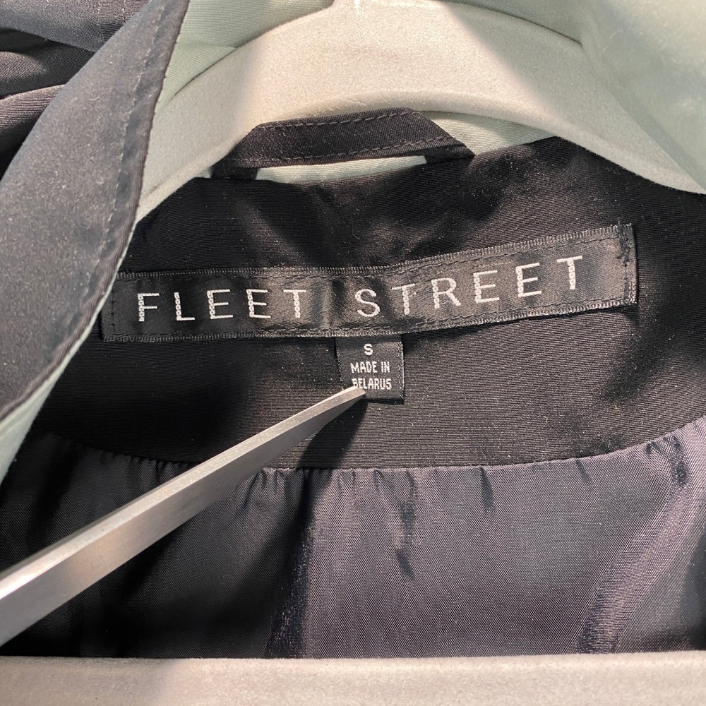 Fleet Street Hooded Rain Jacket Parka Women Size S Black Lightweight Zip Snap - Picture 2 of 12